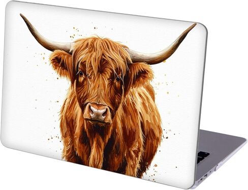 متوافق مع جهاز MacBook Pro مقاس 13 بوصة، حافظة صلبة مع غطاء لوحة مفاتيح وواقي شاشة (M1 A2338 A2289 A2251 A2159 A1989 A1706 A1708، إصدار 2016-2020) - Highland Cow MC21267 in Kuwait