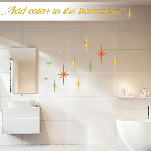 ديكور جداري حديث لمنتصف القرن، 6 قطع منحوتة جدارية فنية ثلاثية الأبعاد من طراز Starburst، 8 نجوم ذرية مدببة ديكور منزلي عتيق in Kuwait