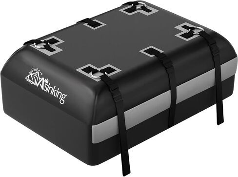 Asinking Car Rooftop Cargo Carrier Bag - 100% Waterproof Heavy Duty Car Roof Luggage Carrier 15 Cubic Feet, Fits All Vehicles with/Without Roof Rack - Easy Install & Triply Reinforced for Secure Use in Kuwait