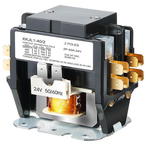 Dreyoo Carrier HVAC Motor Contactor, 24V 40 A Coil 2 Pole Replacement Relays Compatible with C230B, Air Conditioner, Heat Pump, Refrigeration Systems(1 Pcs) in Kuwait