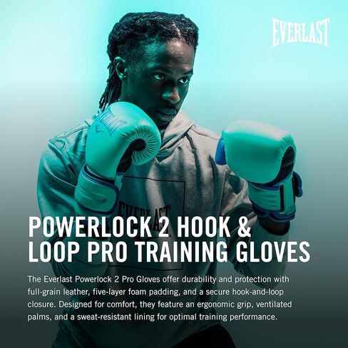 Everlast Powerlock 2 Boxing Gloves | Pro Flight Gloves | Secure Fit Lace-Up with Triple-Layer Foam & Wrist Support for Injury Prevention | Heavy Bag & Speedbag Training (12oz | White/Gold) in Kuwait