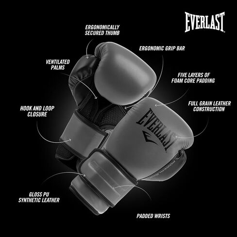 Everlast Powerlock 2 Boxing Gloves | Pro Flight Gloves | Secure Fit Lace-Up with Triple-Layer Foam & Wrist Support for Injury Prevention | Heavy Bag & Speedbag Training (12oz | White/Gold) in Kuwait