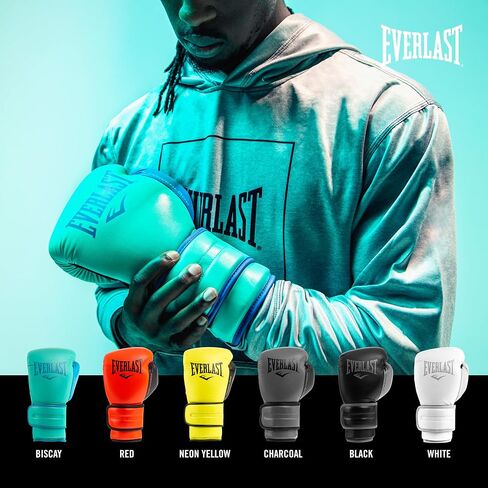 Everlast Powerlock 2 Boxing Gloves | Pro Flight Gloves | Secure Fit Lace-Up with Triple-Layer Foam & Wrist Support for Injury Prevention | Heavy Bag & Speedbag Training (12oz | White/Gold) in Kuwait