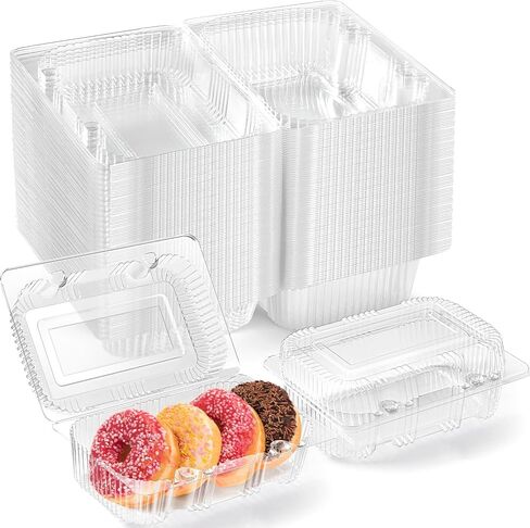 Zezzxu 40 Pack Clear Plastic Hinged Food Containers, To Go Sturdy Clamshell Food Containers with Lids, 7.2" × 4.7" ×3" Disposable Take Out Boxes for Desserts Cake Slices Sandwich Salad Cookies in Saudi Arabia