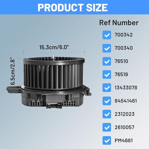 Front HVAC Heater Blower Motor with Brushless - Compatible with Chevy Cruze/Volt 2016-2019, GMC Acadia 2017-2019, Buick Enclave 2018-2024, Cadillac XT5 2017-2024, Replace# 700340 in Kuwait