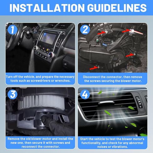 Front HVAC Heater Blower Motor with Brushless - Compatible with Chevy Cruze/Volt 2016-2019, GMC Acadia 2017-2019, Buick Enclave 2018-2024, Cadillac XT5 2017-2024, Replace# 700340 in Kuwait