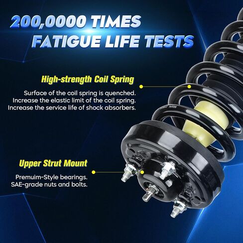 مجموعة الصدمات الأمامية مع زنبرك ملفوف لفورد F-150 3.5L 3.7L 5.0L 2011-2013، 2009-2010 4.6L 5.4L، RWD، استبدال 171140، اليسار واليمين، 2 قطعة in Saudi Arabia