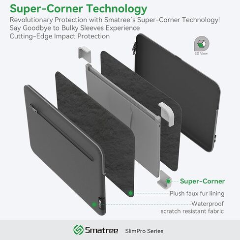 Smatree SlimPro Laptop Sleeve Case for 16 inch Lenovo ThinkBook 16p Gen 3/2, for 15.6 inch Lenovo ThinkBook 15p Gen 2, Case with Accessory Pocket, Patented Super-Corner Design (S619) in Saudi Arabia