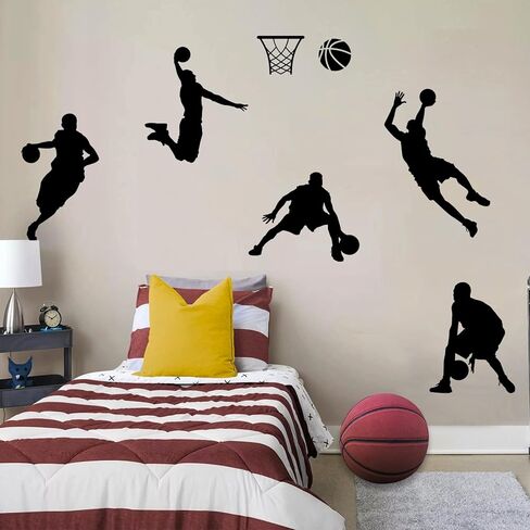 Basketball Wall Decal Large, 3D Basketball Wall Stickers, Self-Adhesive Fathead Window Decor for Teen Boys Bedroom, Living Room, Home, 34x35 Inch in Kuwait