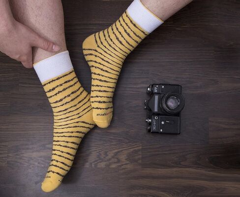 Rainbow Socks - Men's Women's - Sushi Socks Box Tamago Cucumber Salmon - 3 Pairs in Kuwait