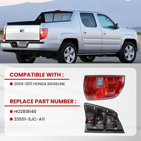 Tail Light Assembly Compatible With 2009-2011 Honda Ridgeline Replacement for HO2818140 33551-SJC-A11 Taillight Rear Lamp in Saudi Arabia