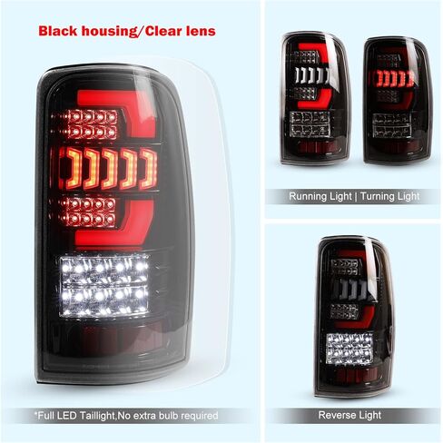 AUTOWIKI LED Tail Lights for 2000-2006 Chevy Suburban/Chevrolet Tahoe, Taillights Assembly fit for 2000-2006 GMC Yukon Rear Lights 1 Pair Tail Lamp Replacements Clear Lens in Saudi Arabia