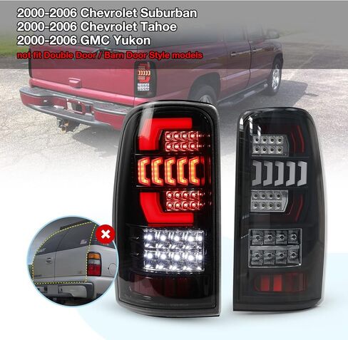 AUTOWIKI LED Tail Lights for 2000-2006 Chevy Suburban/Chevrolet Tahoe, Taillights Assembly fit for 2000-2006 GMC Yukon Rear Lights 1 Pair Tail Lamp Replacements Clear Lens in Saudi Arabia