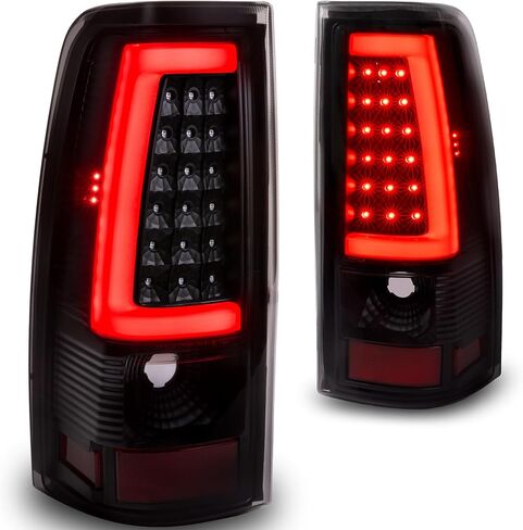 استبدال مجموعة مصابيح LED الخلفية المدخنة من TRUE MODS لـ 2003-2007 Chevy Silverado 1500 2500 3500 HD ما بعد البيع للسائق المخصص والركاب الجانبي للفرامل الخلفية بدوره إشارة المصباح الخلفي in Kuwait