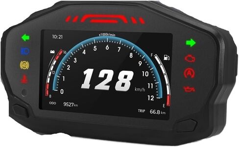 Motorcycle Speedometer 12V Universal Motorcycle Tachometer Odometer Tachometer Instrument Panel Dashboard Dual Odometer Tachometer in Saudi Arabia