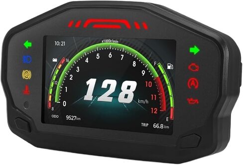 Motorcycle Speedometer 12V Universal Motorcycle Tachometer Odometer Tachometer Instrument Panel Dashboard Dual Odometer Tachometer in Kuwait