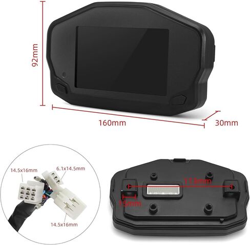 Motorcycle Speedometer 12V Universal Motorcycle Tachometer Odometer Tachometer Instrument Panel Dashboard Dual Odometer Tachometer in Saudi Arabia
