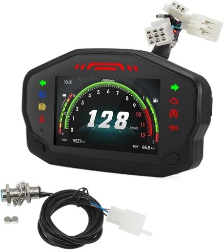 Motorcycle Speedometer 12V Universal Motorcycle Tachometer Odometer Tachometer Instrument Panel Dashboard Dual Odometer Tachometer in Saudi Arabia
