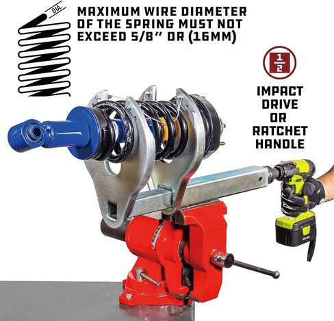Powerbuilt Strut Tool and Strut Coil Compressor Kit, Service Struts, Removal, Installation, Vehicle Strut Suspension Systems - 641429 in Saudi Arabia