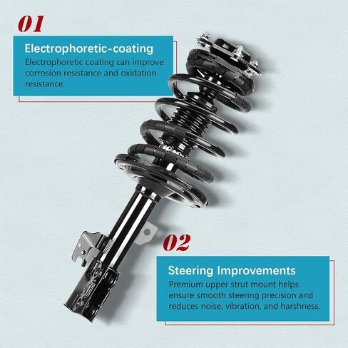 4PC Front Struts + Sway Bar Links Set - Replacement for 2012-2017 Toyota Camry Hybrid L LE XLE LE XLE - Complete with Coil Springs Assembly 2013 2014 2015 2016 in Kuwait