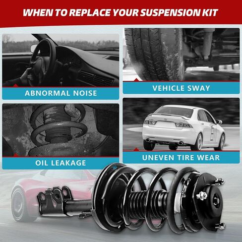 4PC Front Struts + Sway Bar Links Set - Replacement for 2012-2017 Toyota Camry Hybrid L LE XLE LE XLE - Complete with Coil Springs Assembly 2013 2014 2015 2016 in Kuwait