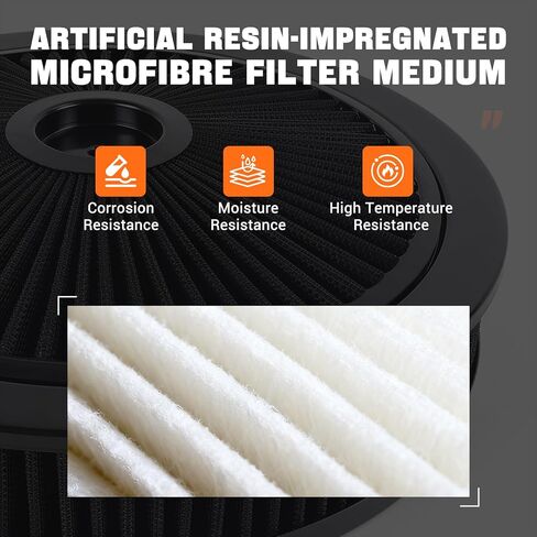 14" X 3" Round Air Cleaner Filter Assembly Kit With High- Flow Thru Lid Washable & Reusable for Caburetor Lid 5-1/8" Carb Neck Compatible with Ford/GMC/Chevy SBC BBC (BLUE) in Saudi Arabia