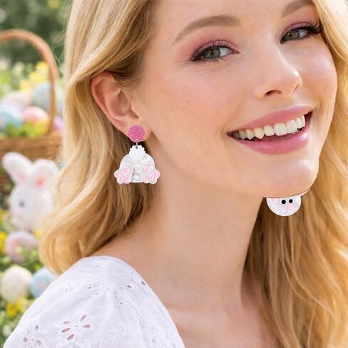 Easter Bunny Earrings for Women - Cute Rabbit Dangle Jewelry, Easter Basket Stuffers Spring Outfit Dresses Accessories Gifts in Kuwait
