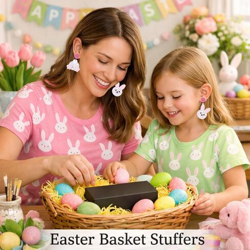 Easter Bunny Earrings for Women - Cute Rabbit Dangle Jewelry, Easter Basket Stuffers Spring Outfit Dresses Accessories Gifts in Kuwait