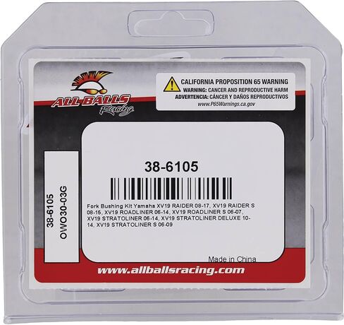 جميع الكرات 38-6105 مجموعة جلبة الشوكة متوافقة مع/بديلة لـ Yamaha XV19 RAIDER 2008-2017، XV19 ROADLINER 2006-2010، 2012-2014، XV19 ROADLINER S 2006-2007، XV19 STRATOLINER S 2006-2009 in Kuwait
