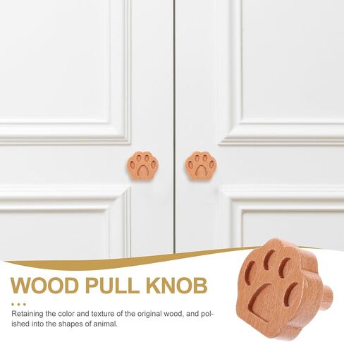 Wakauto Animal Shaped Cabinet Door Knobs Solid Beech Wood Drawer Pulls Decorative Furniture Handles for ’ Room Wardrobe and Cupboard in Saudi Arabia