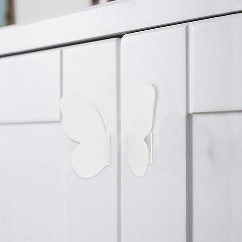 Toyvian Butterfly Cabinet Handles and Drawer Pulls for Room, White Decorative Furniture Knobs, 1 Pair Cute Kitchen Cabinet Hardware for Nursery and Closet in Saudi Arabia