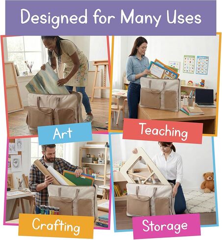 Large Storage & Travel Bag with Pockets, Padded Protection, Water-Resistant, Fits Canvases, Art Portfolios, Posters, Cutting Mats, Teaching Materials, 7 Days of Play Sensory Table & Oversized Supplies in Saudi Arabia