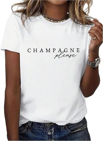 SOLY HUX T-Shirts for Women Letter Graphic Short Sleeve Tops Crew Neck Summer Tees in Saudi Arabia