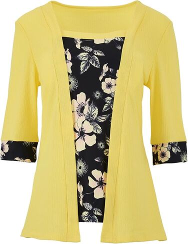 طقم مكون من قطعتين من FUNSEED للنساء، تي شيرت مطبوع للسيدات، بلايز صيفية للنساء، تي شيرت نصف كم in Kuwait