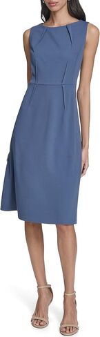 Calvin Klein Women's Sleeveless Dart Detail Knee Length Crepe A-line Dress in Saudi Arabia