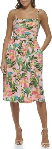 Kensie Women's Ruched Fit & Flare Cami Midi Dress in Saudi Arabia