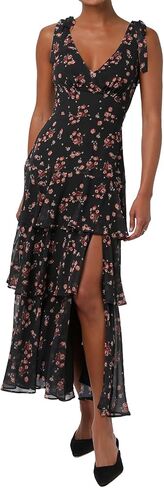 Lulus Arya Tiered Maxi Dress Floral Chiffon Maxi Dress with Tying Straps in Saudi Arabia