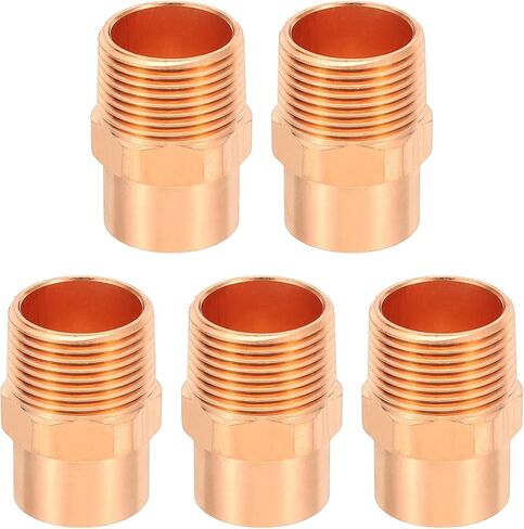 PATIKIL 1" Male Adapter Fitting with C x m Connections, 5 Pcs Copper Pipe Fittings with Sweat Solder x FNPT Connection Threaded Tubing Connector for Residential, Commercial in Saudi Arabia