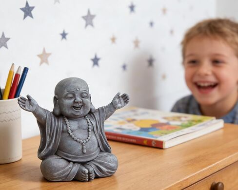 Laughing Buddha Statue for Zen Space, Relieve Stress Zen Atmosphere for Indoor/Outdoor Feng Shui Decoration in Kuwait