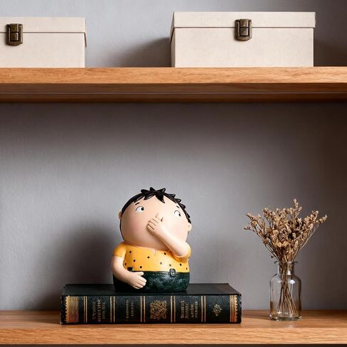 Funny Bathroom Decor Boy and Girl Holding Nose Statue Set,Humorous Toilet Shelf Decor,Cute Conversation Starter Figurines,Unique Gag Gift for Housewarming,4.3-Inch Tall (Yellow Blue) in Kuwait