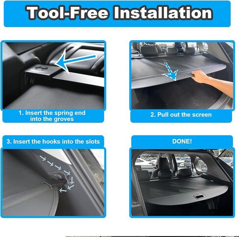 غطاء الحمولة لملحقات شيفروليه تشيفي إكوينوكس EV 2025 2024، غطاء صندوق السيارة الجلدي القابل للسحب يناسب ملحقات إكوينوكس EV وشاشة الخصوصية الآمنة (للمركبات الكهربائية فقط، وليس للإعتدال) in Kuwait