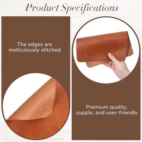 لوحة ماوس جلدية، لوحة ماوس مزدوجة الجانب مع حافة مخيطة، وسادات ماوس ألعاب مقاومة للماء، وسادات ماوس خشبية، قاعدة مطاطية غير قابلة للانزلاق لأجهزة الكمبيوتر والكمبيوتر المحمول والمكتب والمنزل، 10.2 × 8.3 بوصة، عبوة واحدة (بني) in Kuwait