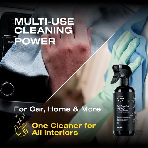 Nasiol Magic APC – All Purpose Cleaner, Ready-to-Use, Versatile Interior Cleaning, Removes Stains, Dirt, Grease, and Oil, Pleasant Fragrance, Just Spray and Wipe, Stain Guard 16.9 fl oz in Kuwait