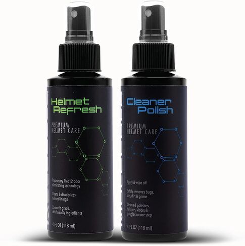 Molecule Helmet Polish Kit | Premium Helmet Care | 4 Ounce Cleaner Polish & Refresh | Cleans and Details Gloss Finish Helmets, Visors, and Goggles | 4 Ounce (1 Kit) in Kuwait