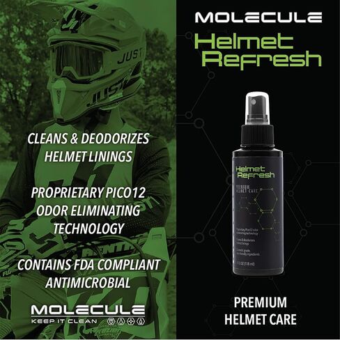 Molecule Helmet Polish Kit | Premium Helmet Care | 4 Ounce Cleaner Polish & Refresh | Cleans and Details Gloss Finish Helmets, Visors, and Goggles | 4 Ounce (1 Kit) in Kuwait