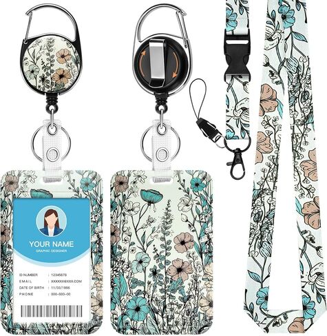 Soleebee Nurse Lanyard for Id Badges, Cute Stethoscope ID Badge Holder and Detachable Lanyard, Retractable Keychain, Heavy Duty Badge Reel with 360° Swivel Carabiner Clip for Nurse Student in Saudi Arabia