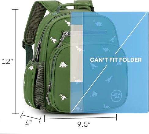 mibasies Toddler Backpacks for Boys 2-4: Quilted Backpack for Preschool Prek Daycare - Cute 12 Inches Bookbag for Little Kids Dinosaur Green in Kuwait
