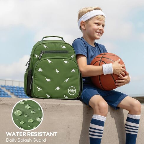 mibasies Toddler Backpacks for Boys 2-4: Quilted Backpack for Preschool Prek Daycare - Cute 12 Inches Bookbag for Little Kids Dinosaur Green in Kuwait