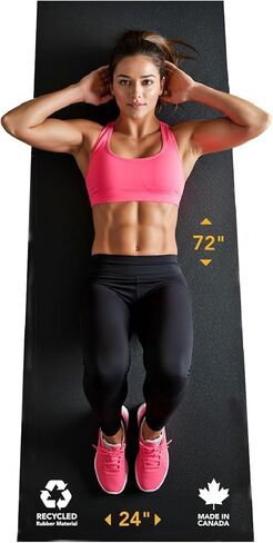 Rubber King Multi-Purpose Exercise Mat - 100% Recycled Thick Rubber Mat for Home Gym Flooring, Non-Slip, Low-Odor Durable Workout Mat for Indoor/Outdoor, Shoe-Friendly in Kuwait