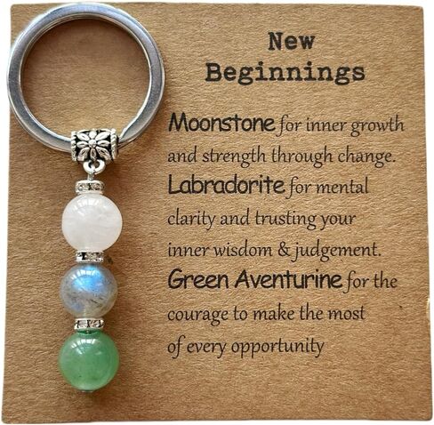 Crystal Keychain Set for Women Good Luck/New Beginnings/Positive Energy/Healing Gifts | Retirement Farewell, Coworker Leaving in Saudi Arabia